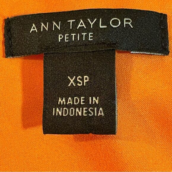 Ann Taylor Petite Linen Wrap Dress Women’s XSP Orange Sleeveless V Neck Sundress - Picture 11 of 14
